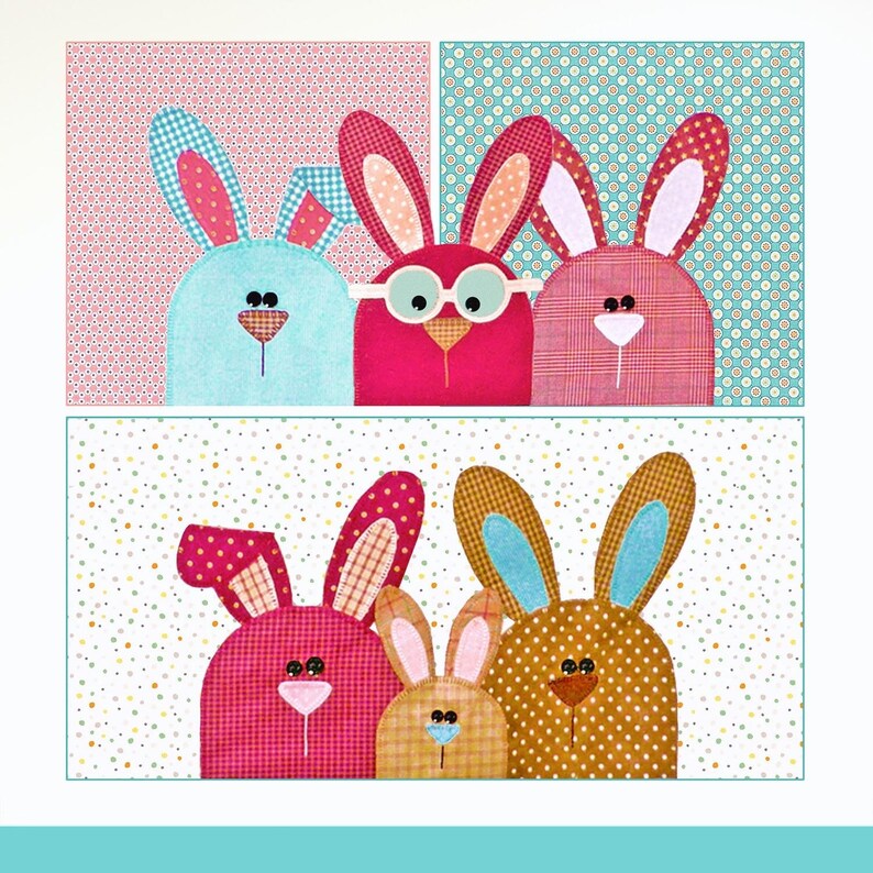The Bunny Bunch: Bunny Rabbit Applique Quilt Pattern (PDF) - Etsy