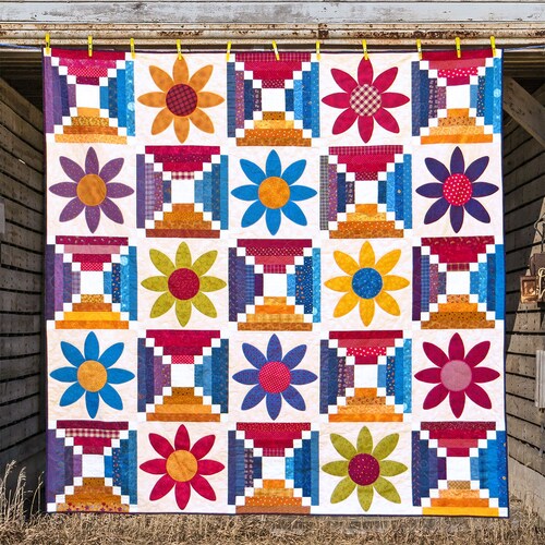 Greek Key Log Cabin Quilts Pattern Etsy