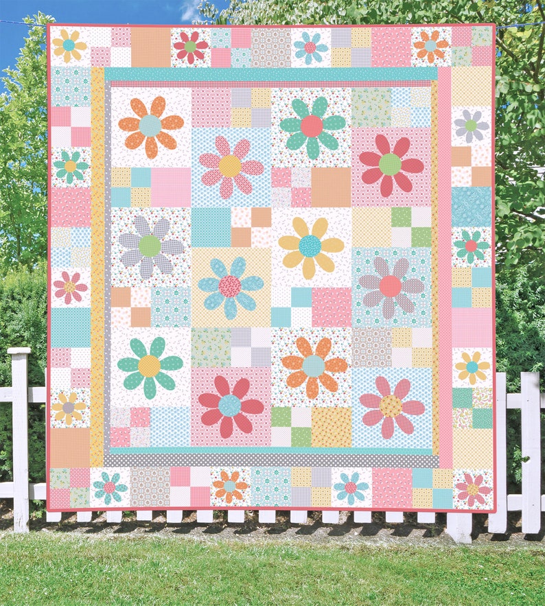 Vintage Daisies DIGITAL PDF Quilt Pattern Applique Quilt | Etsy