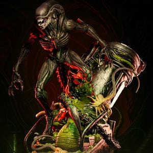 Modèle monstre - Alien | Statue STL de prédateur de l'organisme parfait | Modèle d'impression 3D | Fichier numérique STL