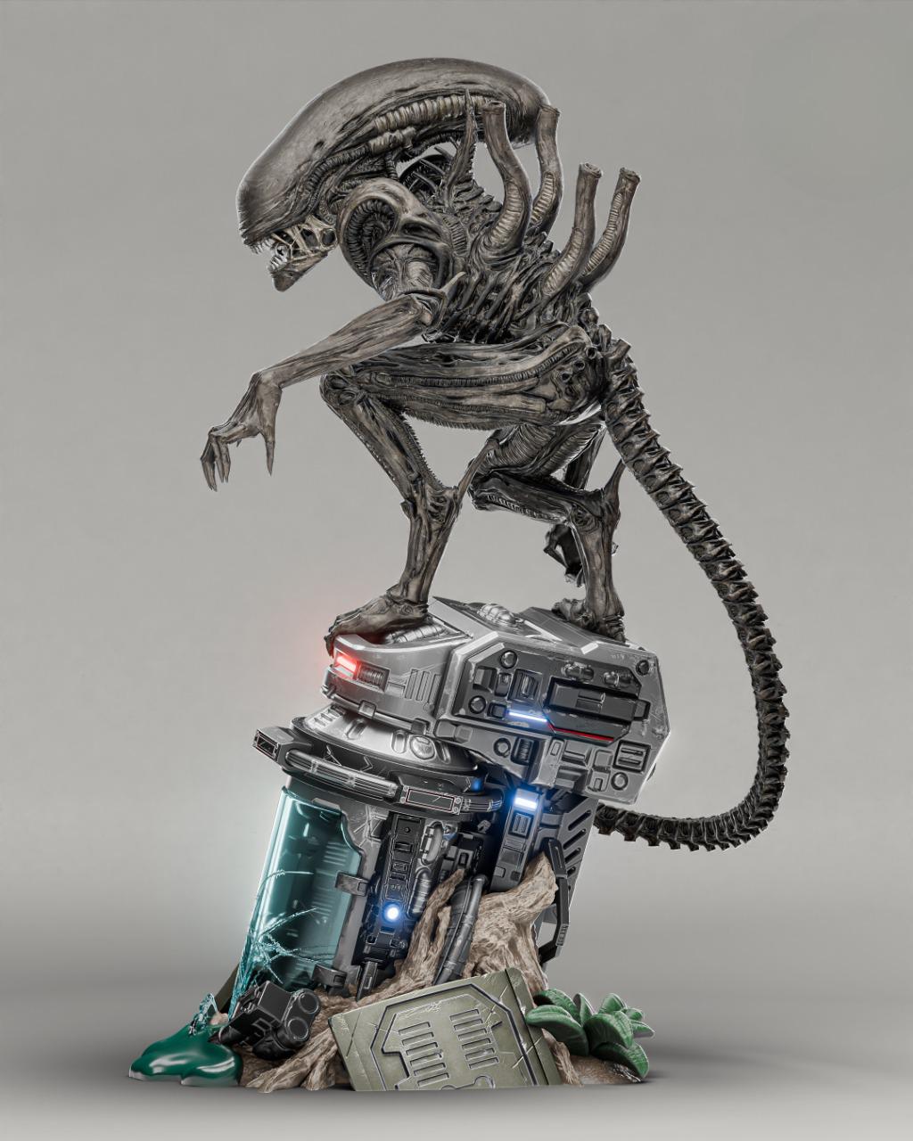 Standing Xenomorph STL, Alien Creature 3D Print Model, Sci Fi Horror ...