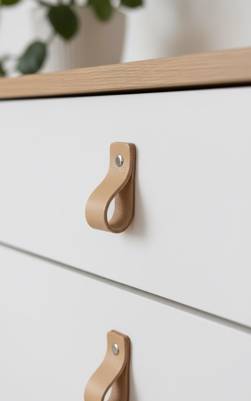 leather pulls ikea dresser Chest of 5 drawers, BJRKSNS, birch, 90x90 cm