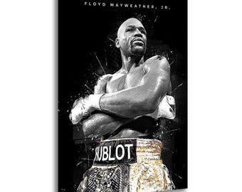 Cuadro de Floyd Mayweather sobre lienzo, póster de arte de pared, impresión de imagen, decoración de paredes de sala de estar, pósteres para el hogar
