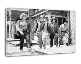 Elenco de la serie de televisión western BONANZA. Cuadro sobre lienzo. Póster decorativo para pared. Impresión en lienzo. Decoración para sala de estar. Pósters para el hogar.