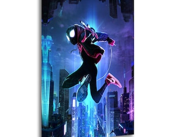 Película Spider-Man: Un nuevo universo 3, pintura sobre lienzo, arte de pared, póster, impresión de imagen, decoración de paredes de sala de estar, pósteres para el hogar
