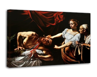 Cuadro de Caravaggio: Judith decapitando a Holofernes, póster decorativo para pared, ideal para la sala de estar o el hogar.