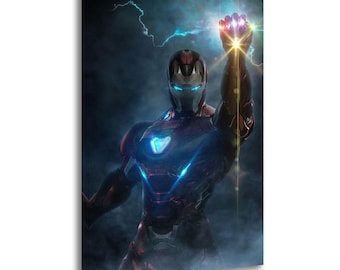 Cuadro sobre lienzo de Avengers Endgame: Iron-Man: Infinity Gauntlet, póster de arte para pared, impresión de imagen, decoración de paredes para sala de estar, pósteres para el hogar