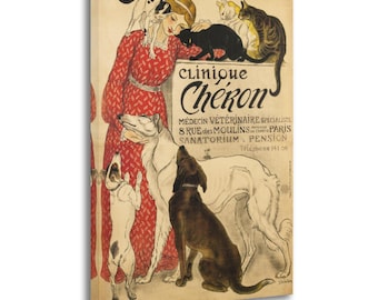 Steinlen Clinique Cheron - Cuadro Art Nouveau vintage sobre lienzo, póster, impresión para pared, decoración de sala de estar, pósteres para el hogar