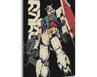 Pintura de Gundam Anime Mobile Suit sobre lienzo, póster de arte de pared, impresión de imagen, decoración de paredes de sala de estar, pósteres para el hogar