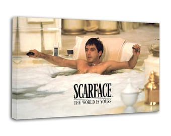 Póster artístico de Al Pacino y Tony Montana en la bañera. Impresión para decoración de paredes de sala de estar. Pósters para el hogar.