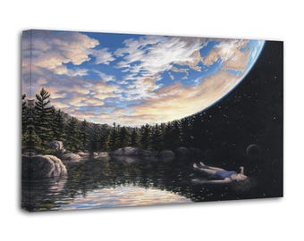 Rob Gonsalves - Fenómeno flotante, pintura en lienzo, arte de pared, póster, impresión, decoración de paredes de sala de estar, pósteres para el hogar