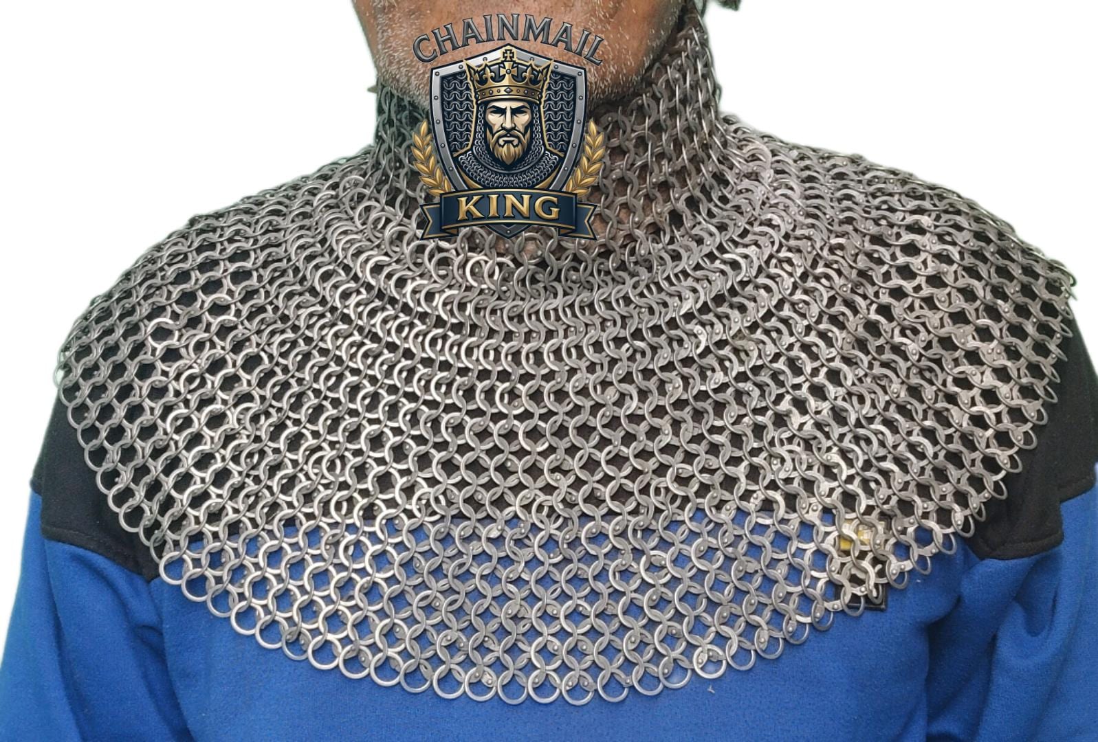 Oil Finished Riveted Chainmail Collar – Medieval Knight Gorget, LARP ...