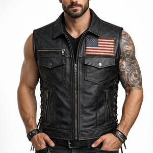 Leather Flag Jacket - Etsy