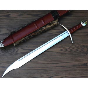 REVERSE FALCHION SWORD/25 Inches Long Blade/Hand Forged Sword/Leaf Spring Steel/Water Tempered/Sharpened/Handmade Saber Collector Piece