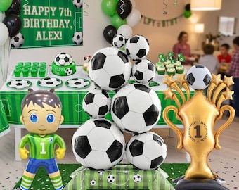 Set de globos para fiesta de cumpleaños de fútbol, portero, trofeo, decoración para torre de fútbol.
