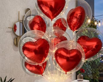 Globos transparentes con forma de corazón, decoración romántica para fiestas de San Valentín, globos para bodas y cumpleaños.