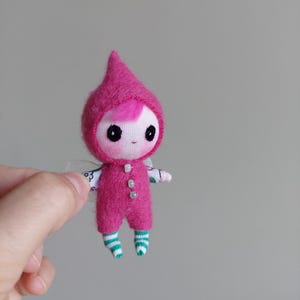 Mini Fairy Gnome Elf Doll Handmade  Fantasy Pixie Fairytail Special Doll  Art Figurine OOAK Collectible Gift Decor Fun