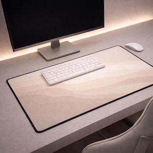 Minimal Desk Mat Neutral Aesthetic Desk Pad Beige Abstract Mouse Pad Modern Desk Mat Clean Desk Setup Large Gaming Desk Pad OfficeDecor