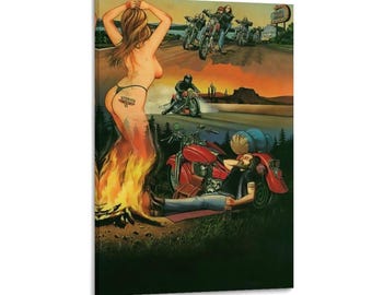 The Dream of the Radfahrer David Mann Classic Fire Dance Leinwand Gemälde Wanddeko Druck Poster