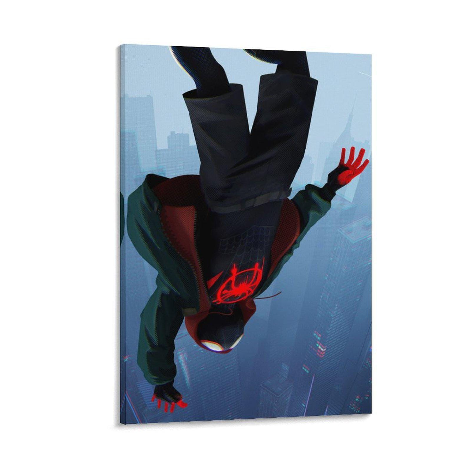 Miles Morales Into The Spider Verse Canvas Painting Wall Decor Artwork Print Poster Living Room