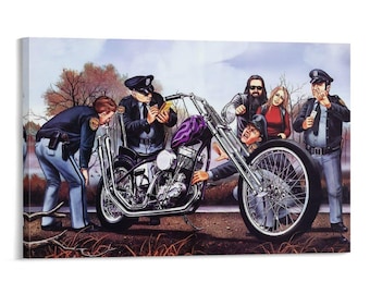 Easyriders David Mann Clásico Policía Comedia Lienzo Arte Pintura Decoración de pared Obra de arte Impresión Póster