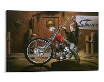 Easyriders Nostalgic David Mann Classic Leinwand Kunst Malerei Wanddekor Kunstwerk Print Poster