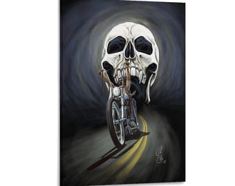 Skull Chase Easyriders David Mann Classic Leinwand Kunst Malerei Wand Dekor Kunstwerk Print Poster