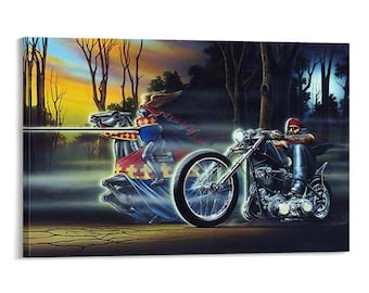 Night Phantom Easyriders David Mann Lienzo clásico Pintura Decoración de pared Obra de arte Impresión Póster