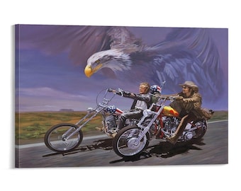 David Mann Billy EasyRyder Motocicleta Vintage Lienzo Pintura Decoración de pared Obra de arte Impresión Póster