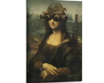 Krieger Ausrüstung Taktische Mona Lisa Klassische Leinwand Kunst Malerei Wand dekor Kunstwerk Druck Poster