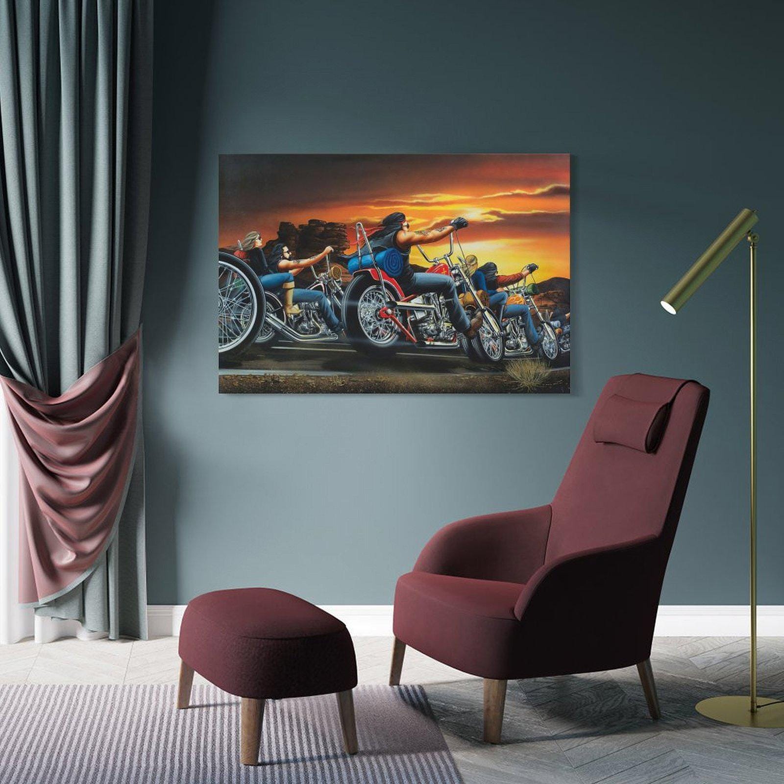 David Mann Easy Rider Dusk Classic Canvas Art Painting Wall Decor ...