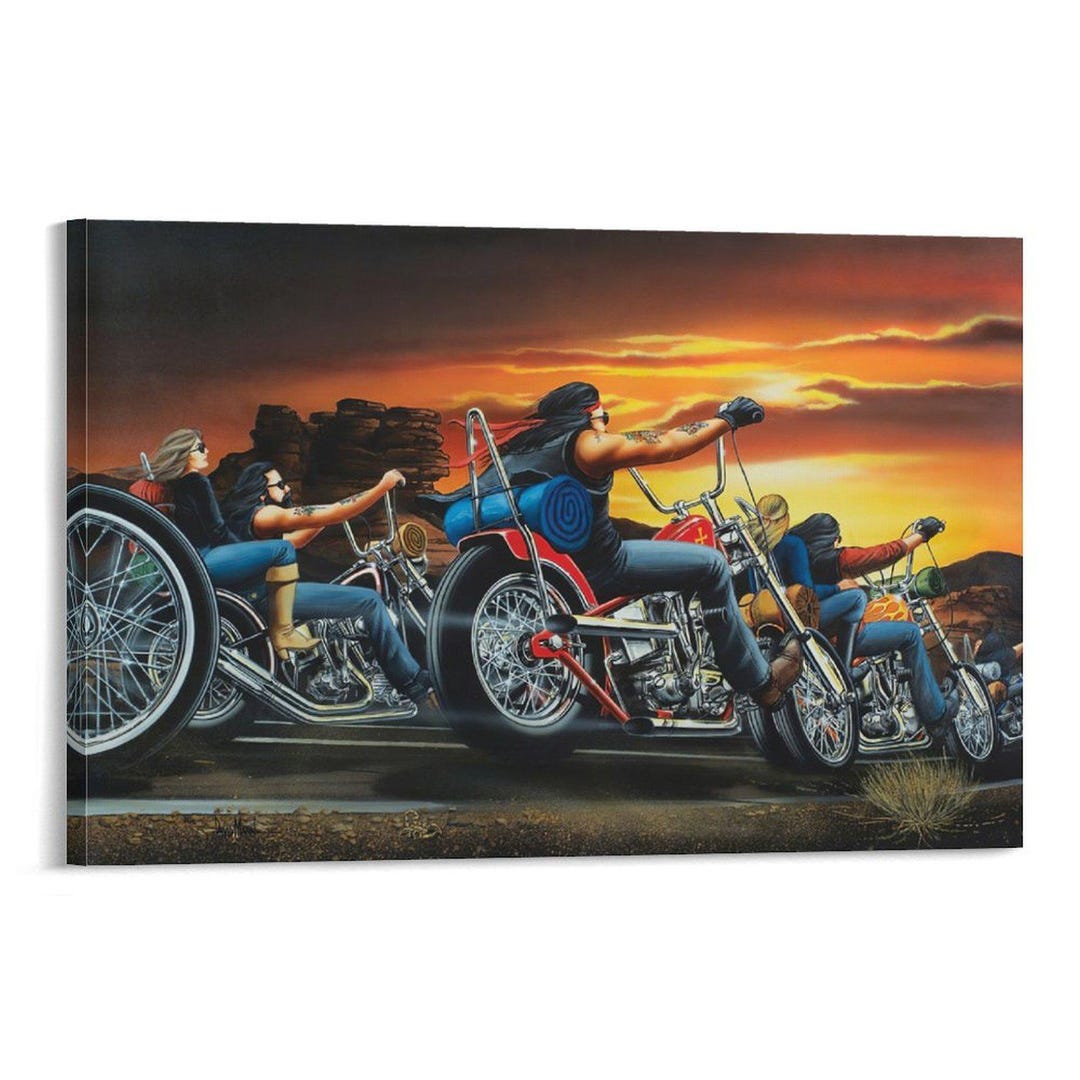 David Mann Easy Rider Dusk Classic Canvas Art Painting Wall Decor ...