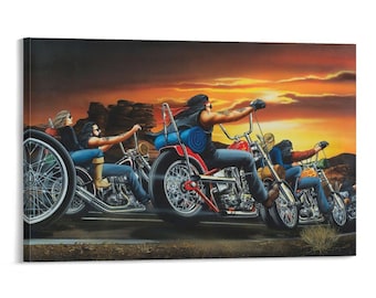 David Mann Easy Rider Dusk Classic Leinwand Kunst Malerei Wand Dekor Kunstwerk Print Poster