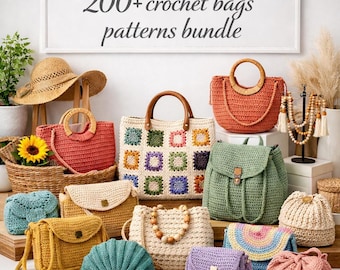 Crochet Bag Pattern Bundle, Granny Square Crossbody (PDF Download)