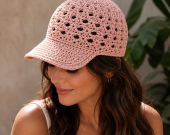 Crochet Cap pattern | Handmade Summer Hat | Boho Sun Cap | Daisy Stitch Cap Gift For Her |