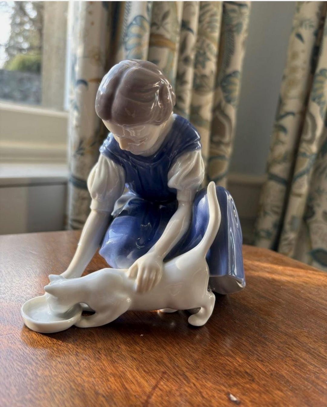 Bing & Grondahl Porcelain Figurine, Girl With Cat, Model No. 1745, 1952 ...