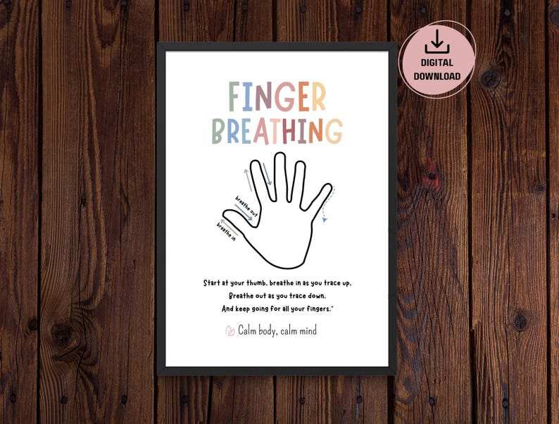 Finger Breathing Printable | Calm Down Tool for Kids | Mindfulness ...