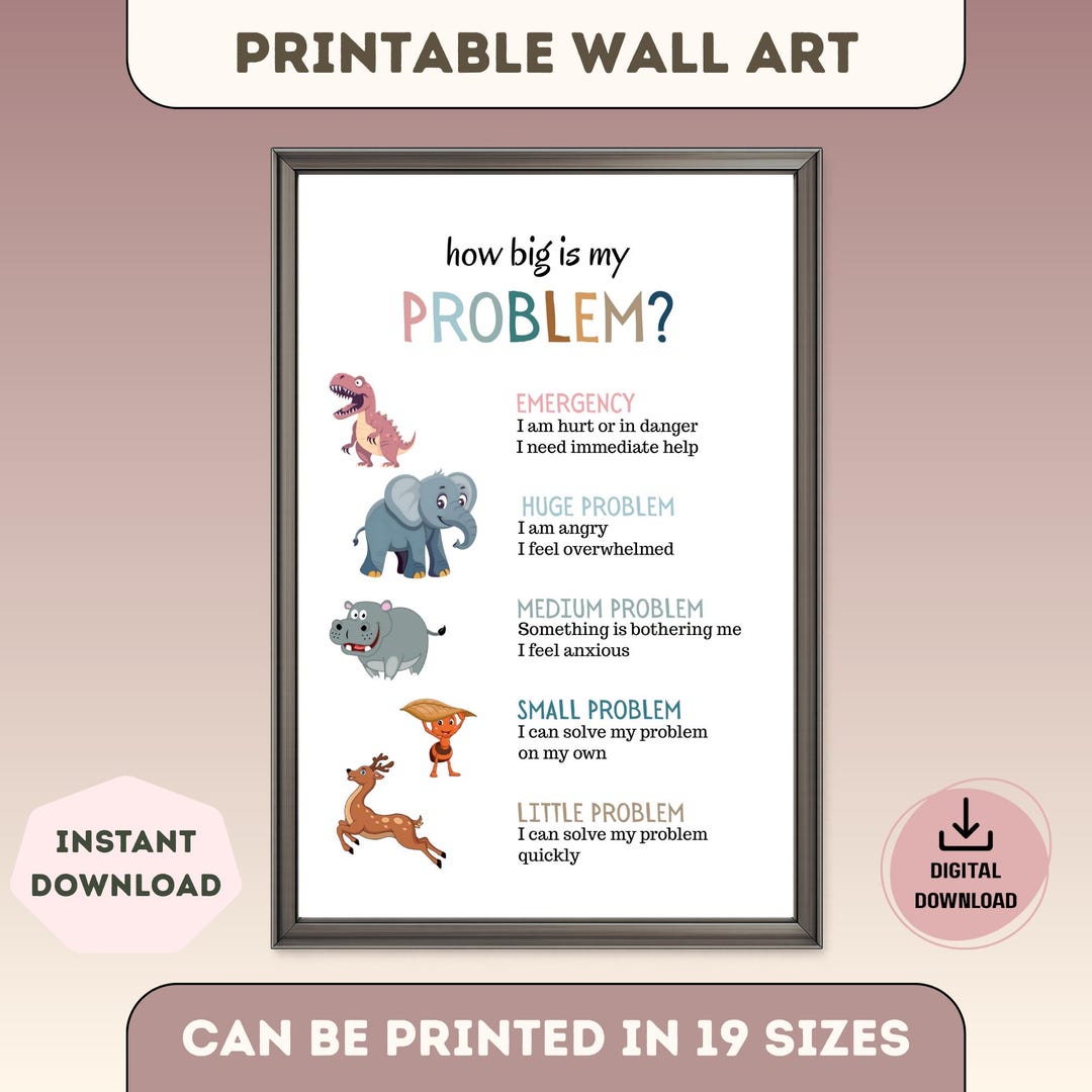How Big is My Problem Printable Wall Art, Calm Corner Classroom Poster ...