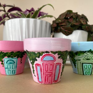 Handmade mini flower pots painted to order