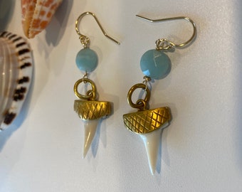 Gold Shark Tooth Earrings