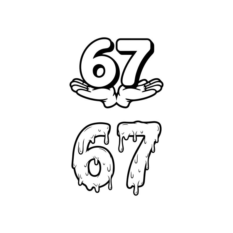 Funny 67 Drip Meme SVG PNG Bundle: Skeleton Hands Designs (digital ...