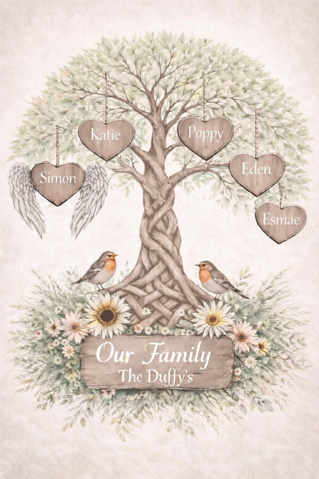 Personalized Family Tree Print | Colorful Paint Splash Wall Art ...