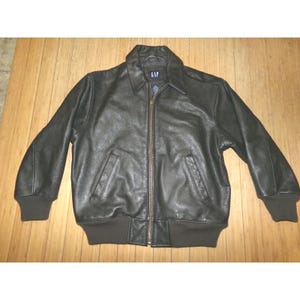 Gap Leather Jacket - Etsy