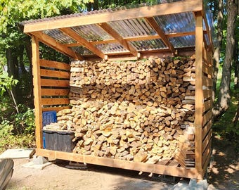 Plans de remise à bois de chauffage, plans de remise en bois 5 x 10, plans de remise simples (téléchargement numérique)