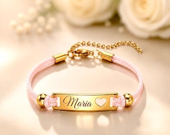 Braccialetto personalizzato con nome per bambina, braccialetto regolabile, braccialetto personalizzato per bambina, regalo di gioielli personalizzato con nome per lei, regalo personalizzato per bambini