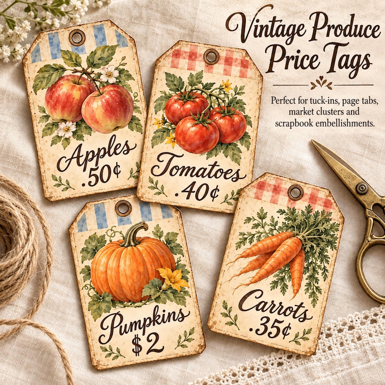 Vintage Farmers Market Printable Junk Journal Kit | Flower Stall ...