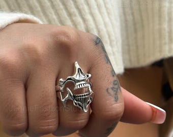 Y2K Gothic Skull Ring Set | Stainless Steel Punk Statement Jewelry