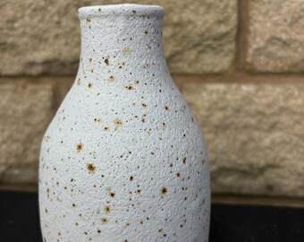 White Flecked Glazed Vase