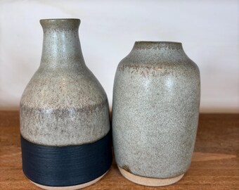 Handmade Ceramic Bud Vase Duo