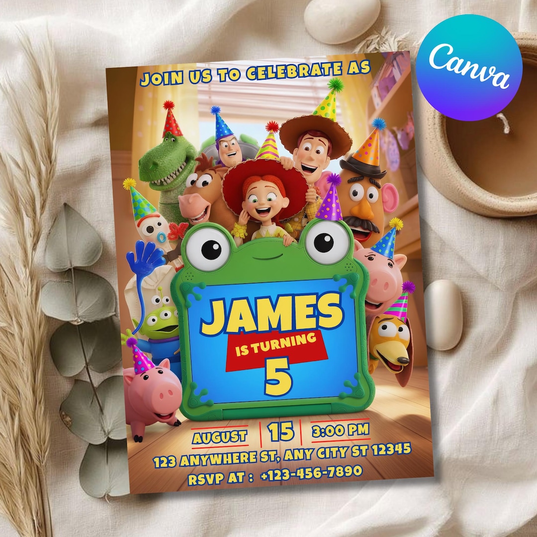 Toy Story 5 Birthday Invitation, Editable Toy Story Birthday Invite Digital Toy Story Invi